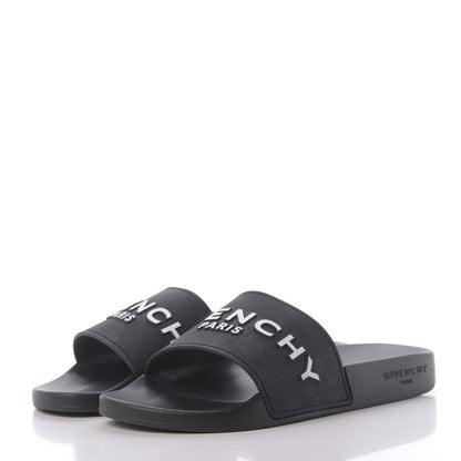 Givenchy Rubber Logo Pool Slide Sandals 39 Black 3 of 13