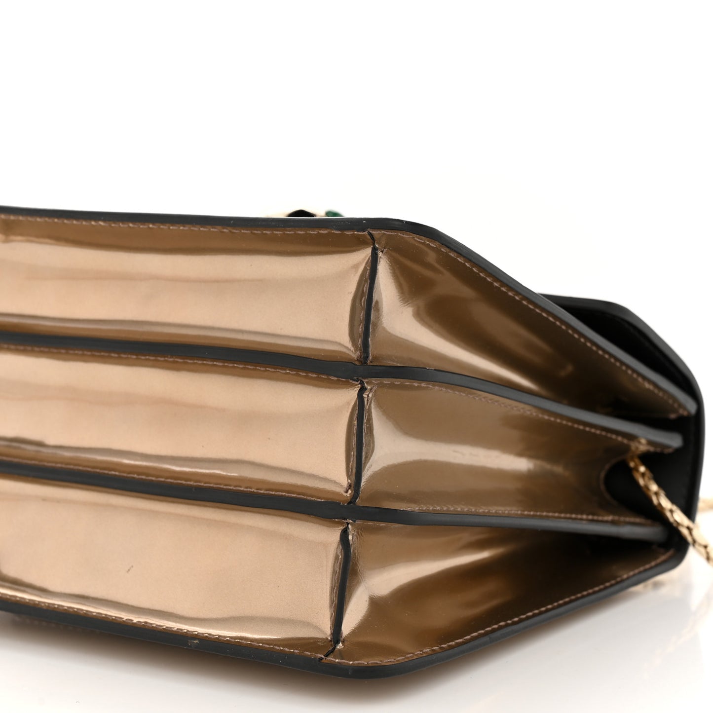 Metallic Calfskin Serpenti Forever Top Handle Bronze