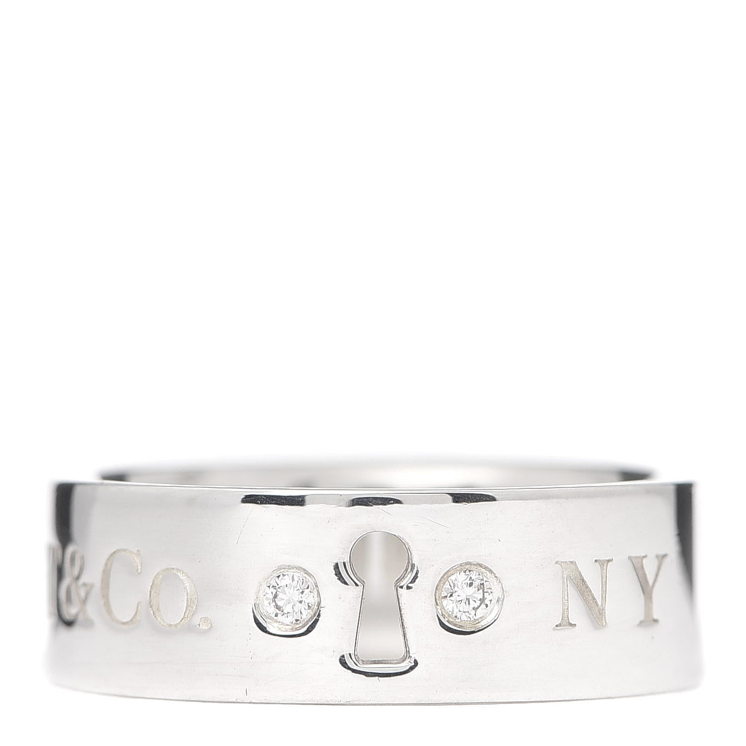 Tiffany Sterling Silver Diamond Locks Ring 49 5 1 of 4