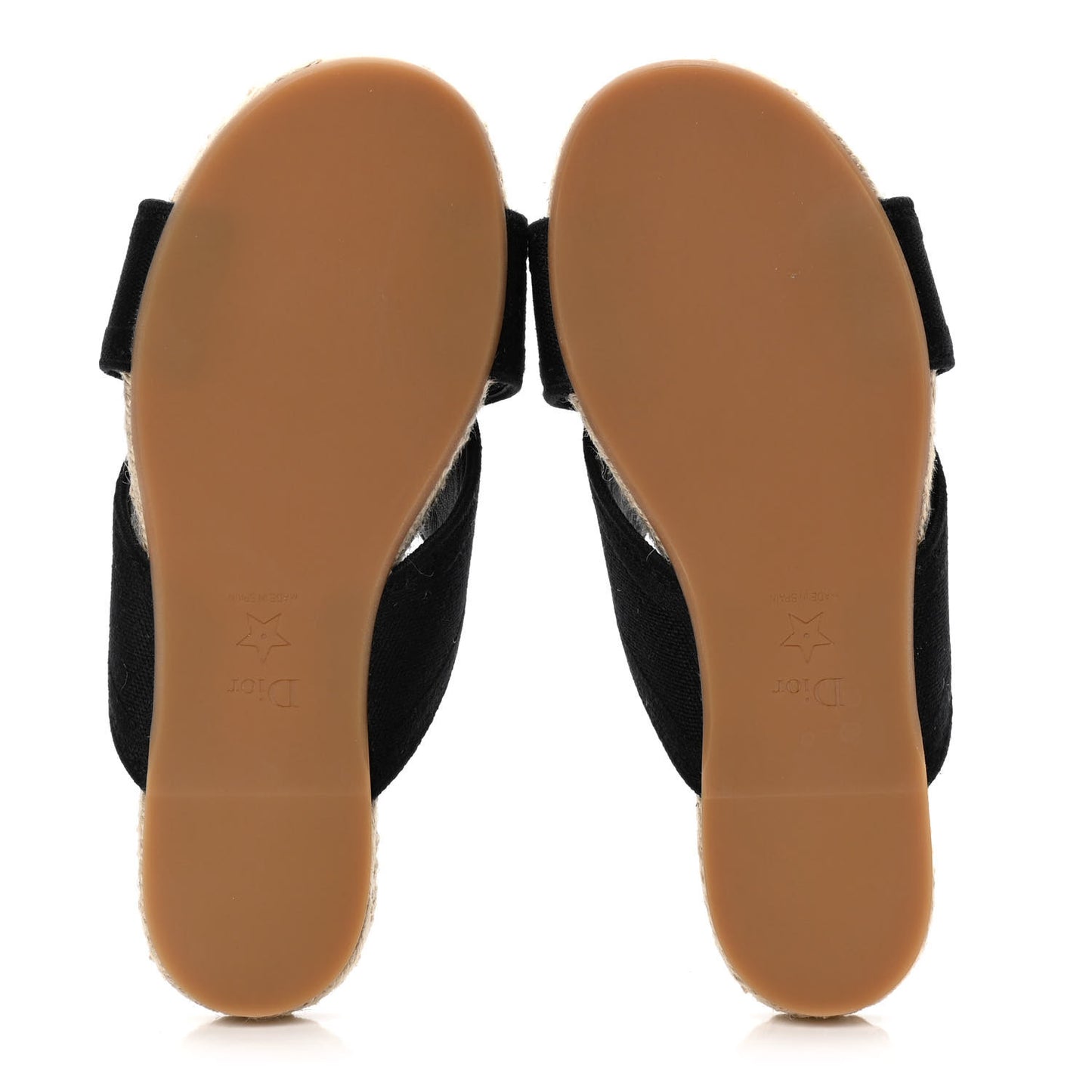 Canvas Embroidered Granville Espadrille Crisscross Flat Slide Sandals 36 Black