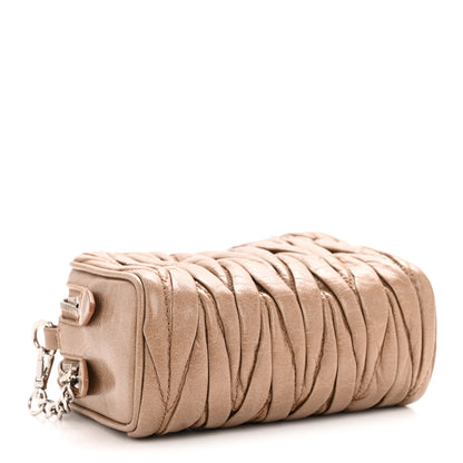 Miu Miu Vitello Lux Matelasse Double Zip Chain Crossbody Bag Cammeo 4 of 12