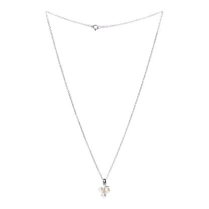 Mikimoto 18K White Gold Diamond Akoya Pearl 4.5-5mm Pendant Necklace 3 of 5