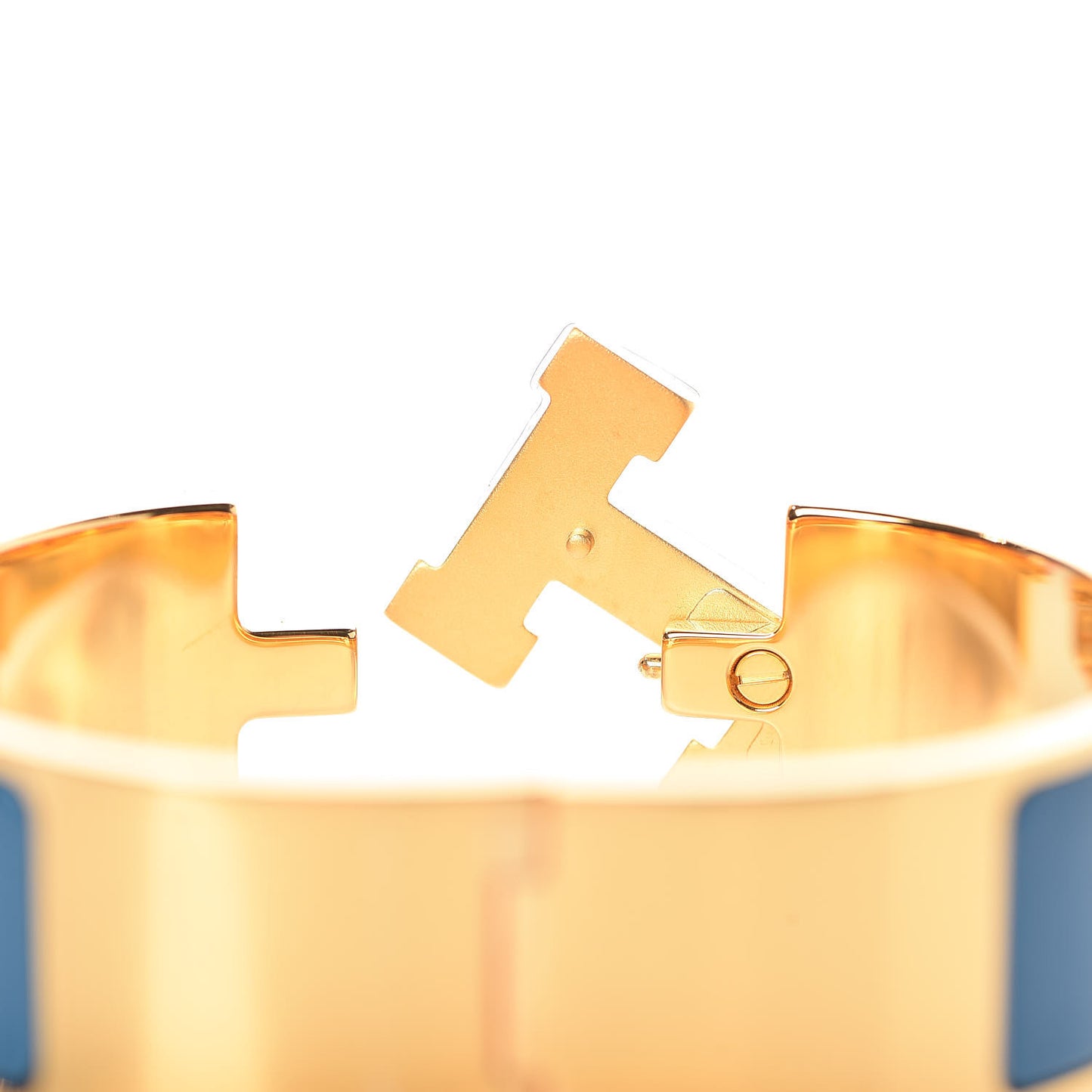 Enamel Wide Clic Clac H Bracelet PM Bleu Profond
