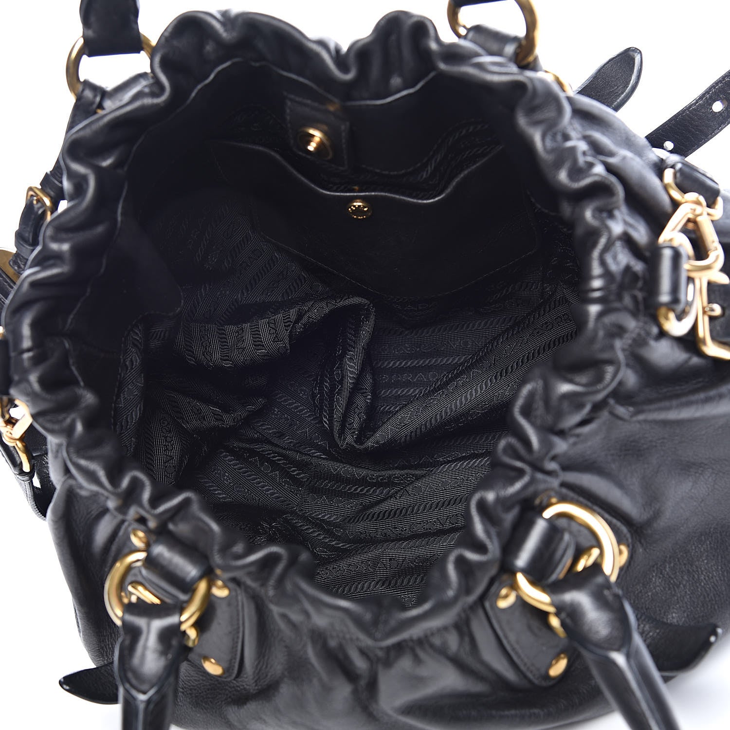 Prada Soft Calf Tote Black 6 of 15
