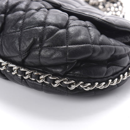 Chanel Washed Lambskin Quilted Medium Chain Around Messenger Black 7 of 11