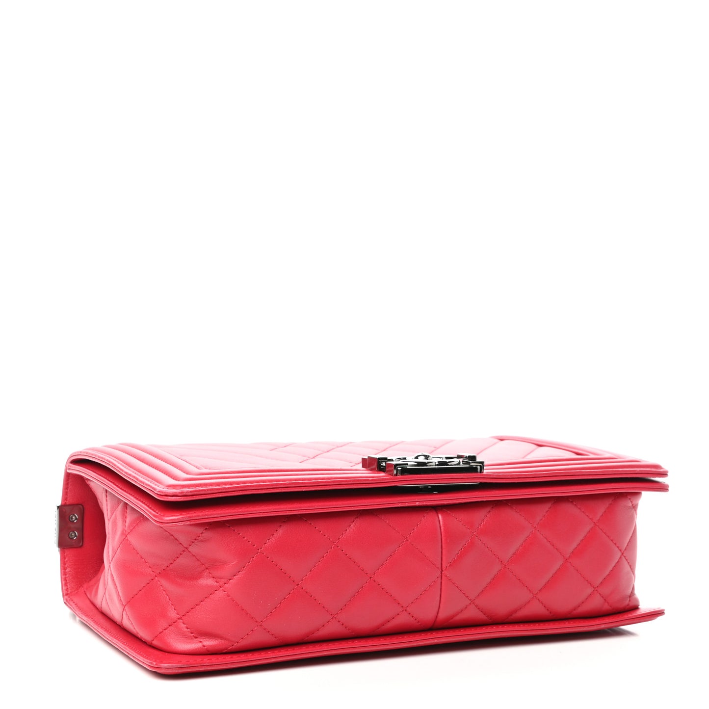 Lambskin Chevron Quilted New Medium Boy Flap Dark Pink