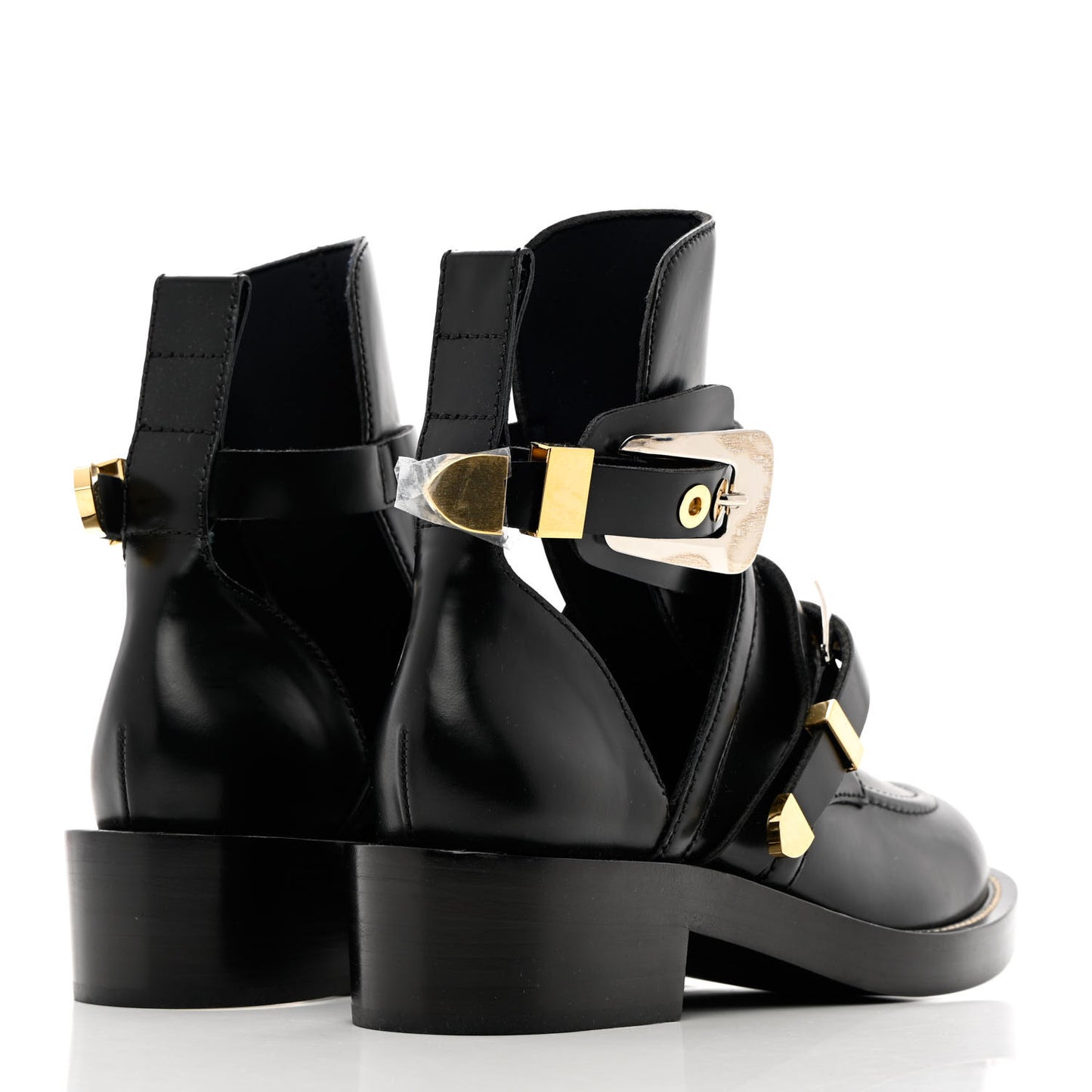 Brushed Calfskin Ceinture Ankle Boots 39.5 Black