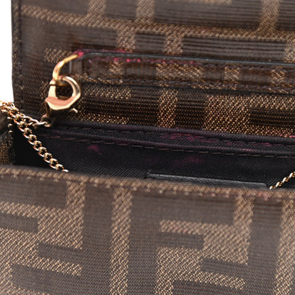 Fendi Glazed Fabric FF 1974 Nano Baguette Belt Charm Mogano Panna 10 of 10