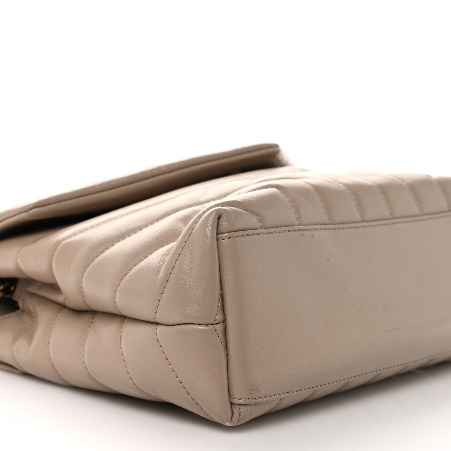 Calfskin Y Quilted Monogram Small Loulou Chain Satchel Dark Beige