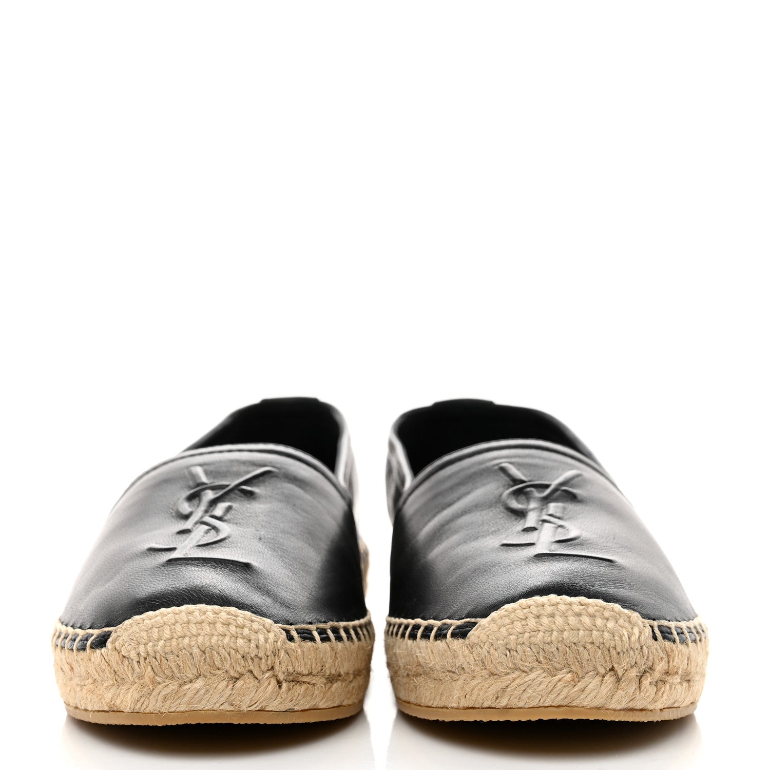 Saint Laurent Lambskin Monogram Espadrilles 36.5 Black 2 of 9