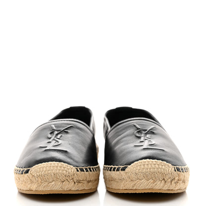 Saint Laurent Lambskin Monogram Espadrilles 36.5 Black 2 of 9