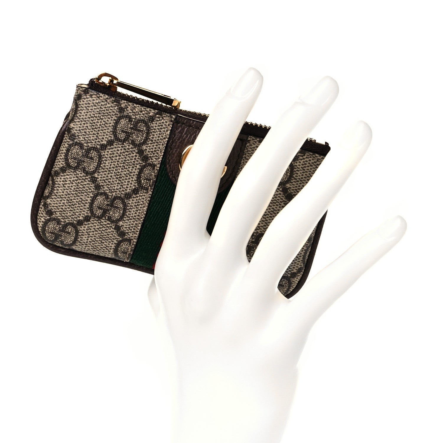 Gucci GG Supreme Monogram Web Ophidia Key Case Beige New Acero 2 of 9