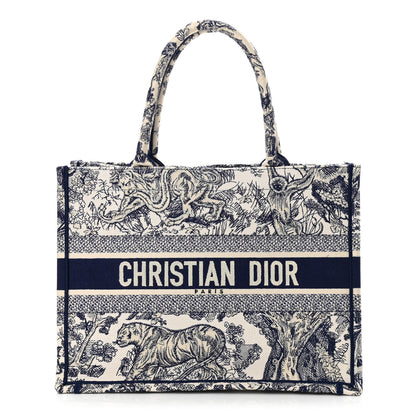 Christian Dior Canvas Embroidered Medium Dioriviera Toile De Jouy Book Tote Blue 1 of 10