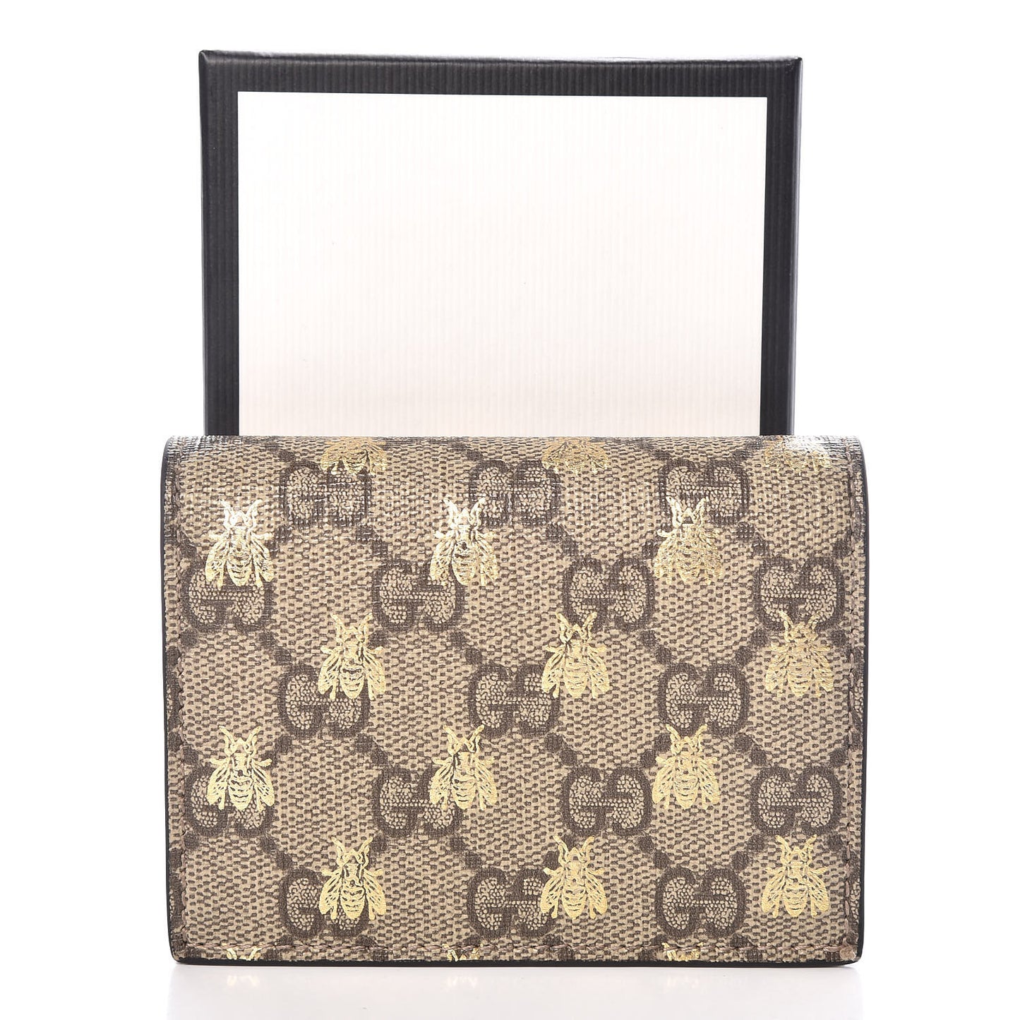 GG Supreme Monogram Bee Print Card Case