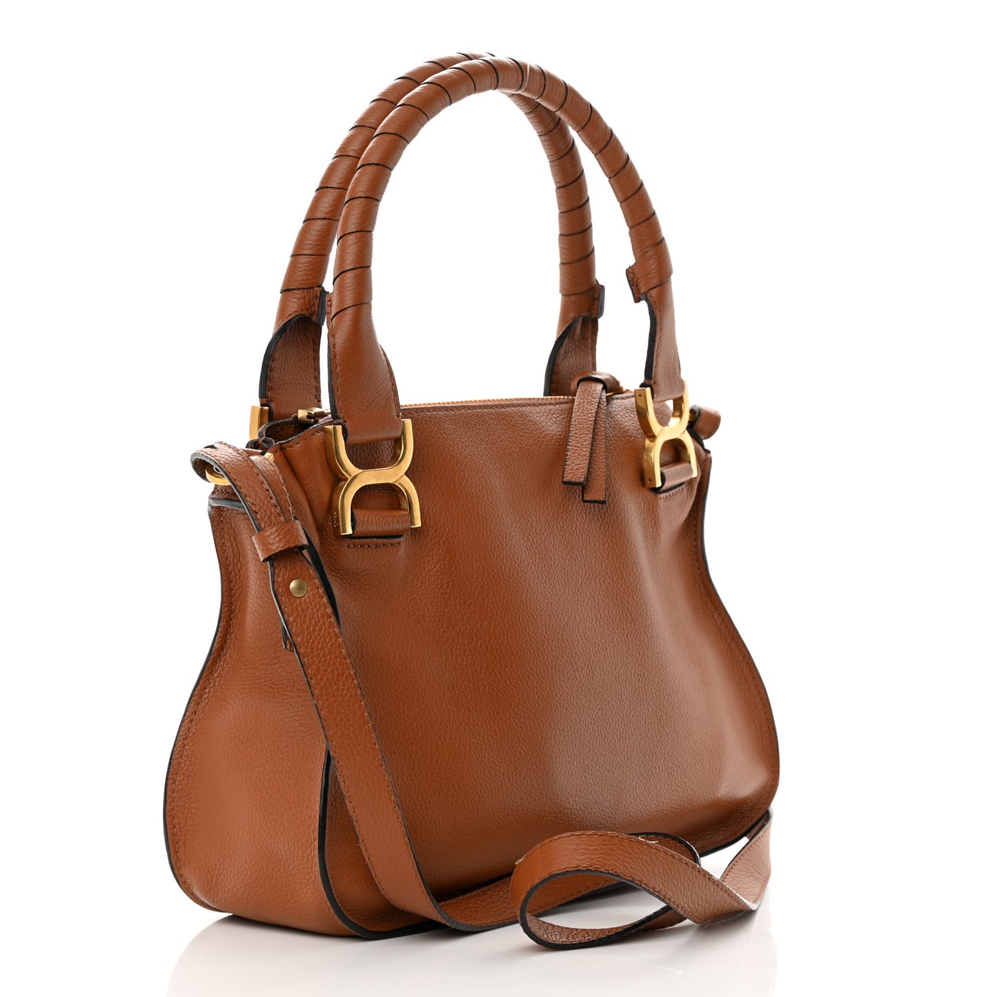 Calfskin Small Marcie Satchel Tan