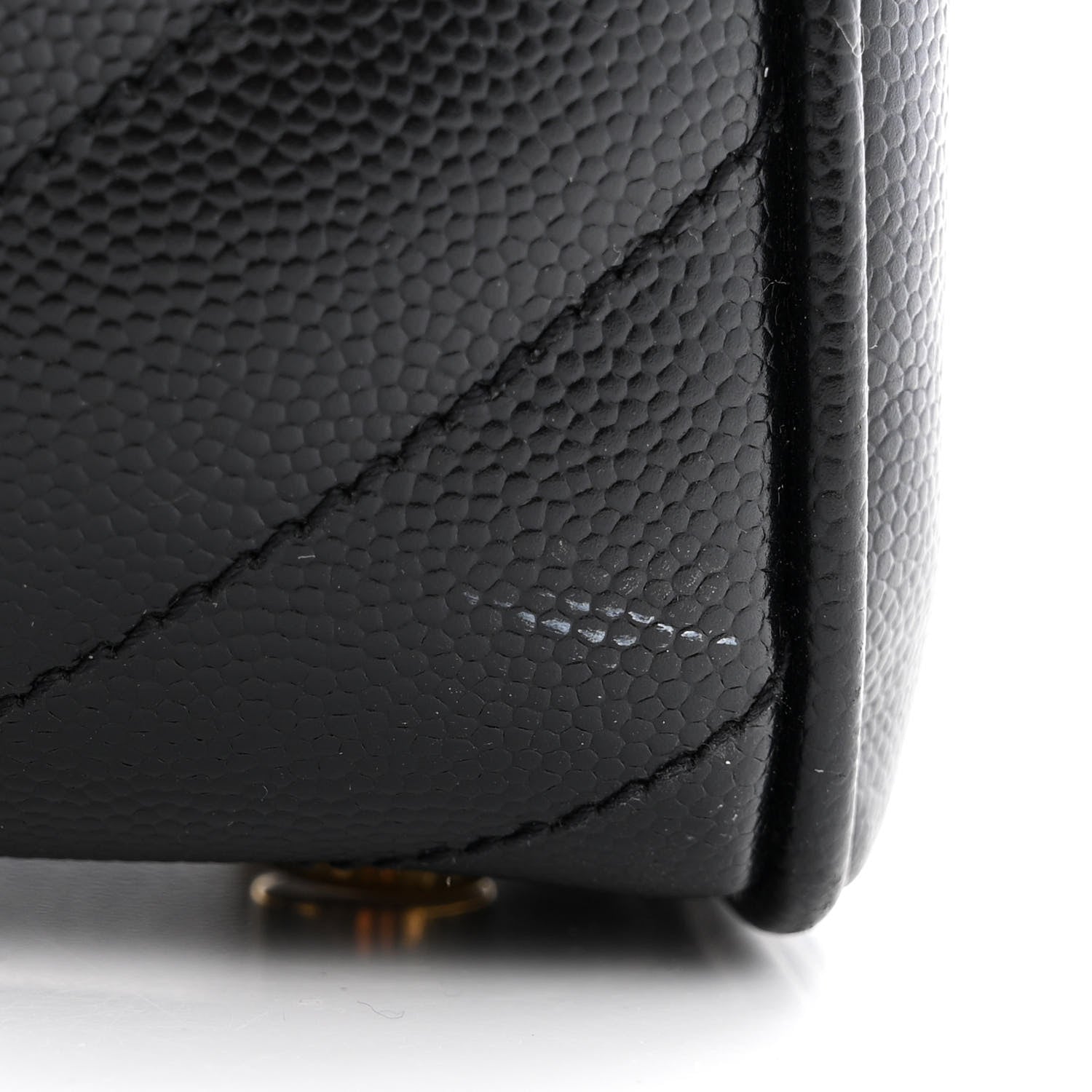 Saint Laurent Grain De Poudre Matelasse Chevron Monogram Shopping Bag Black 19 of 20