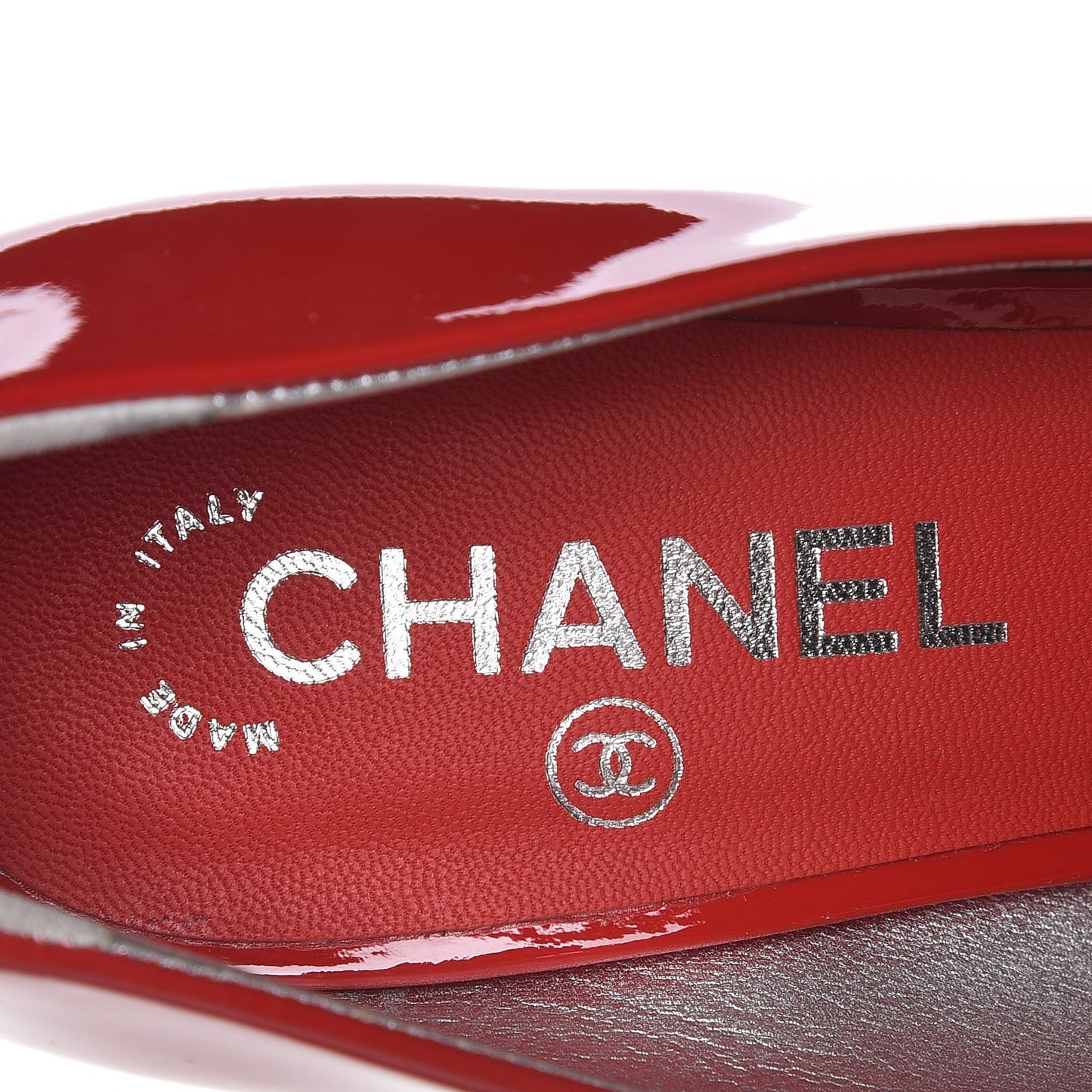 Patent Open Toe CC Pumps 39.5 Red