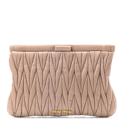 Miu Miu Nappa Matelasse Clutch Cammeo 1 of 7