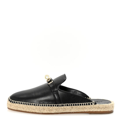 Hermes Goatskin Feria Espadrille 38 Black 1 of 9