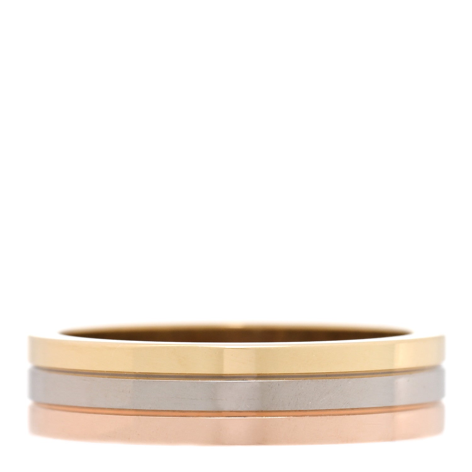 Cartier 18K Pink White Yellow Gold 3.5mm Trinity Wedding Band Ring 53 6.5 3 of 4