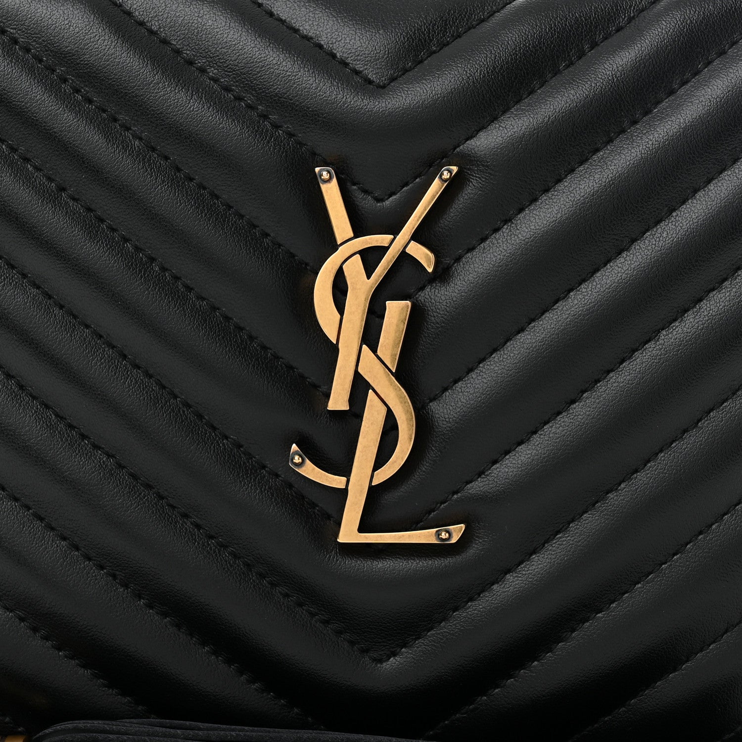 Saint Laurent Calfskin Matelasse Monogram Lou Camera Bag Black 8 of 11