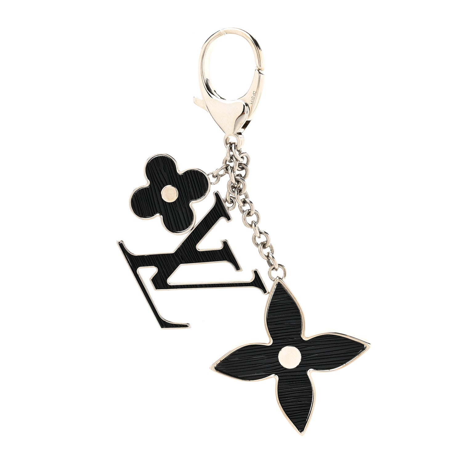 Louis Vuitton Fleur d Epi Bag Charm Key Holder Black 1 of 4
