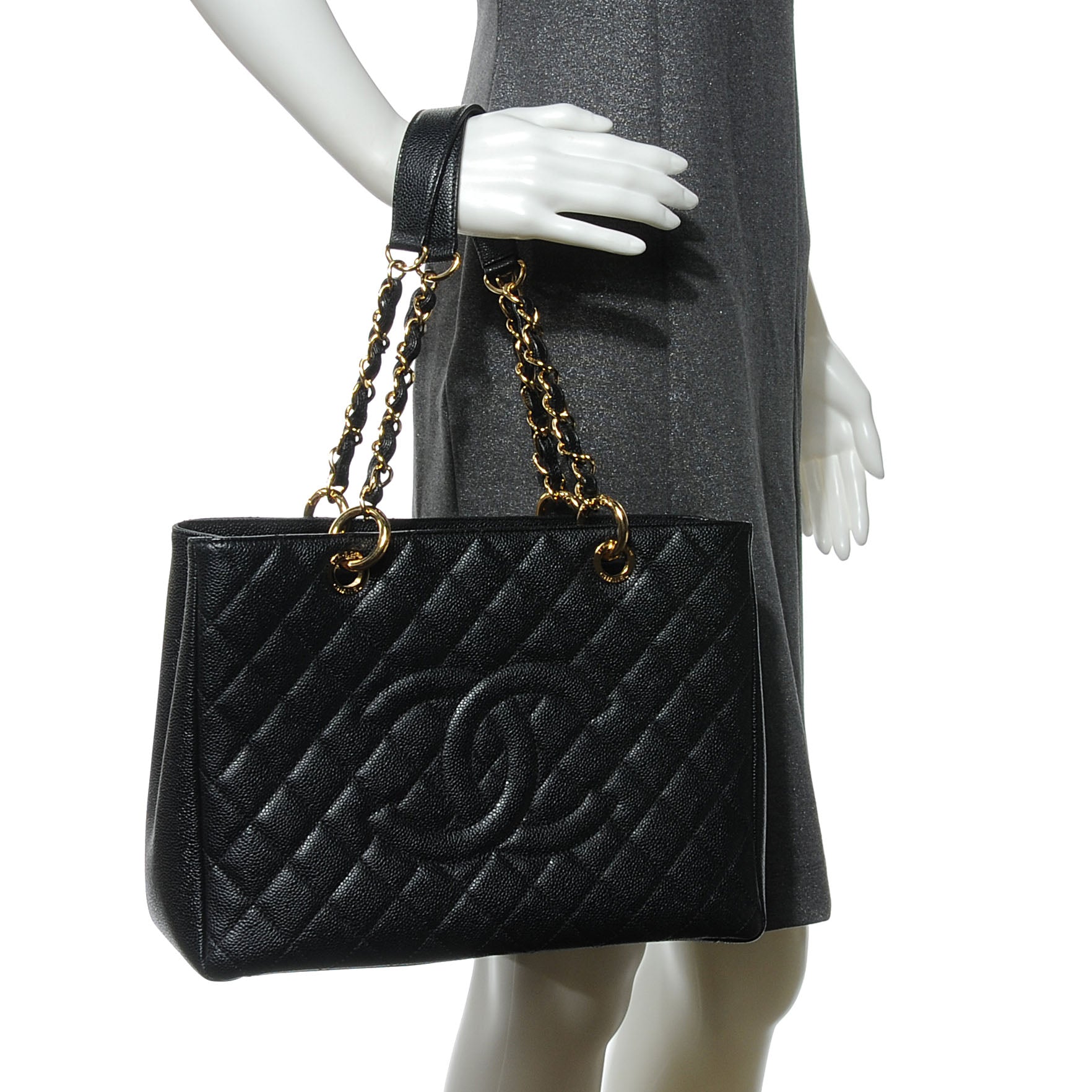 Chanel Caviar Grand Shopping Tote GST Black 2 of 7