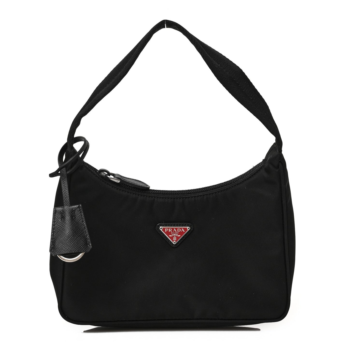 Tessuto Nylon Saffiano Lunar New Year Mini Re-Edition 2000 Bag Black Fuoco