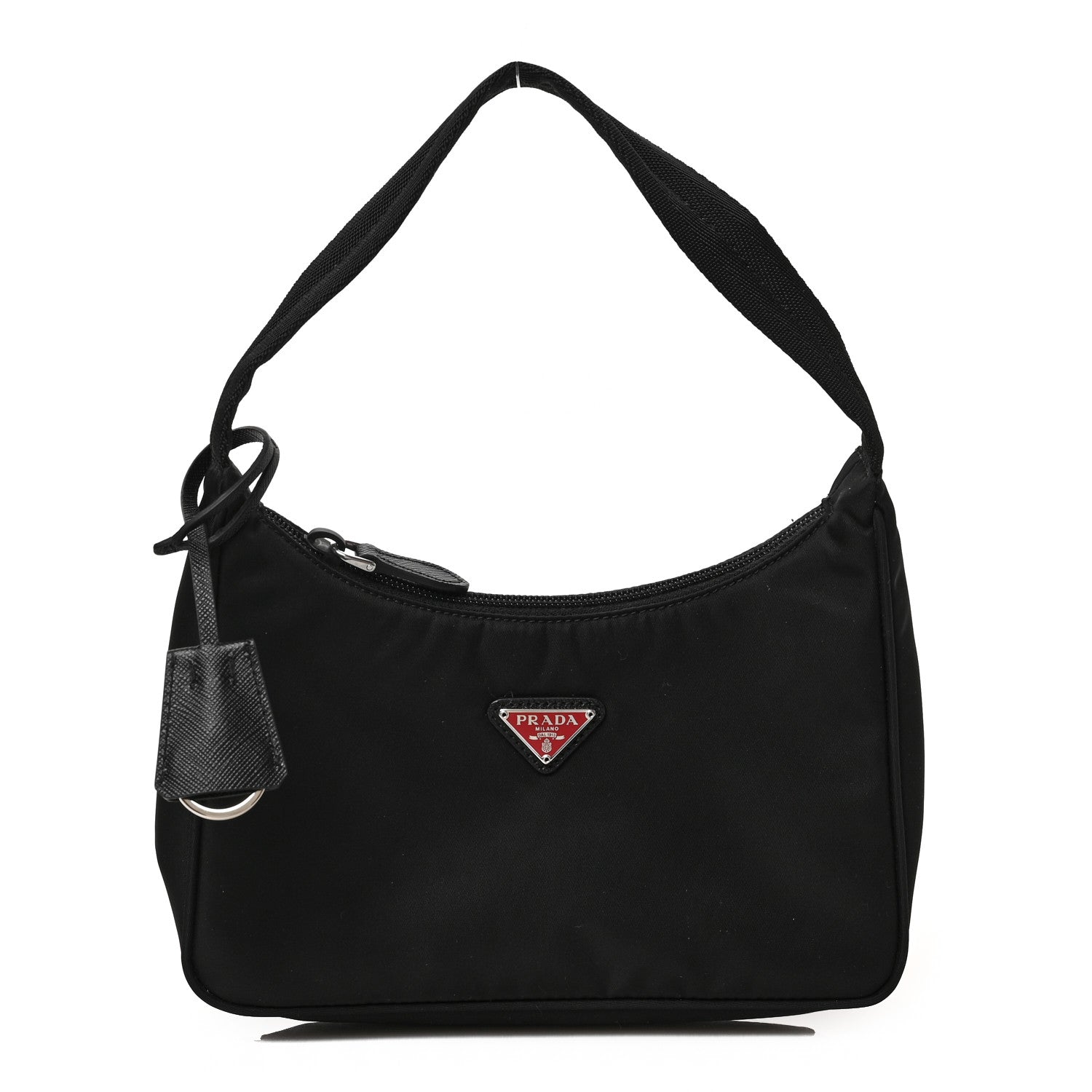 Prada Tessuto Nylon Saffiano Lunar New Year Mini Re-Edition 2000 Bag Black Fuoco 1 of 8