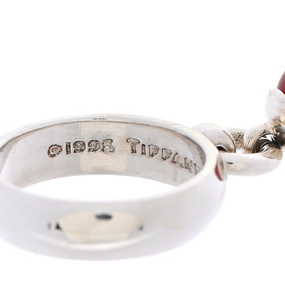 Tiffany Sterling Silver Carnelian Dangle Ring 50 5.5 5 of 6