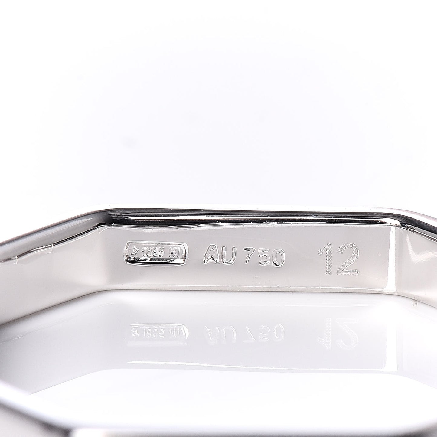 18K White Gold Octagon Band Ring 52 6