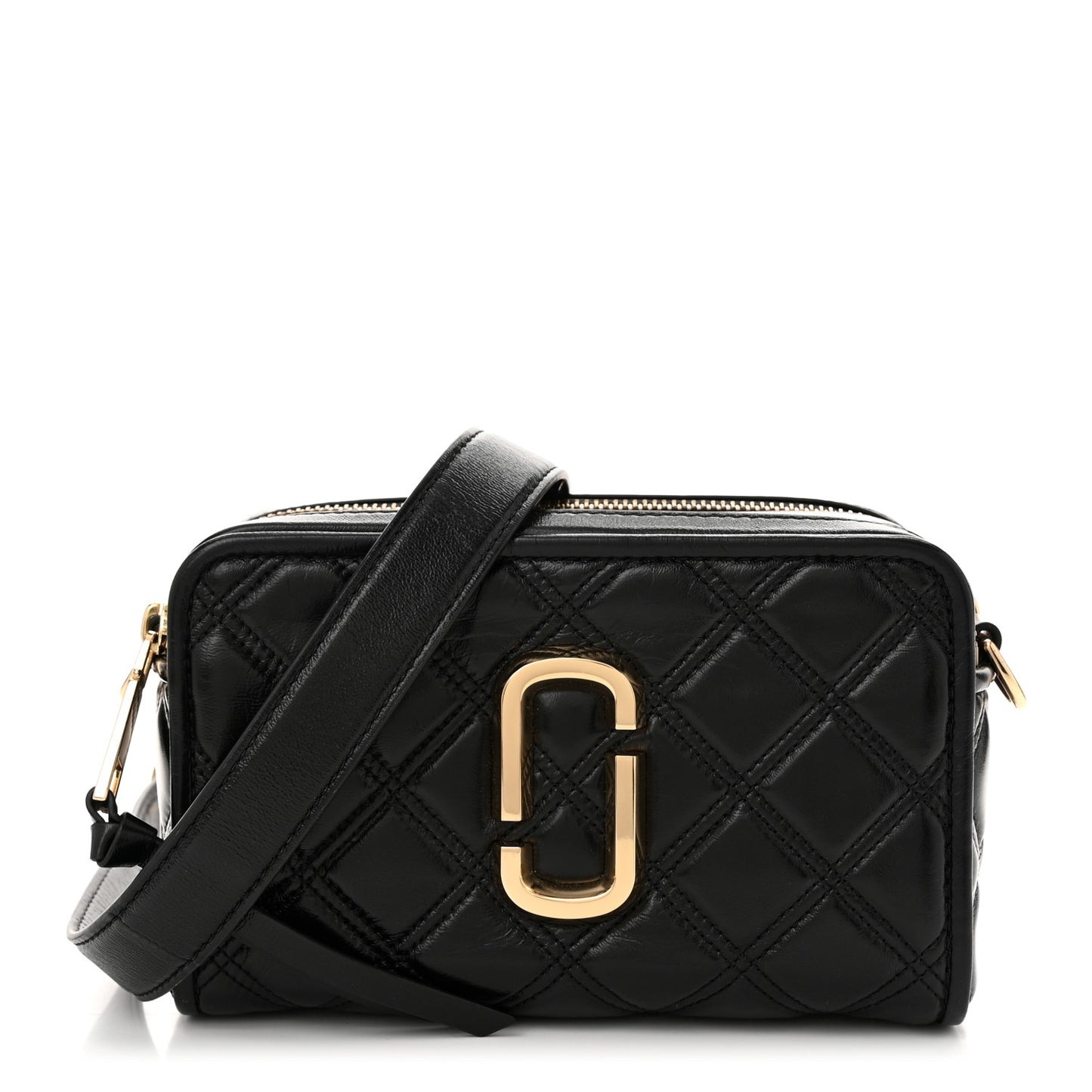 Natural Grain Calfskin Quilted The Softshot 21 Bag Black