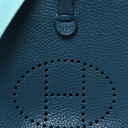 Hermes Taurillon Clemence Amazone Evelyne TPM Colvert Bleu Atoll 8 of 11