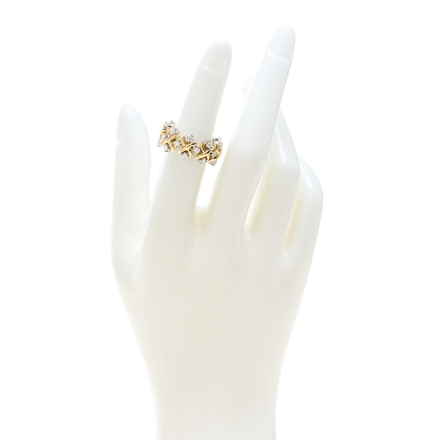 Platinum 18K Yellow Gold Diamond Schlumberger Lynn Ring 49 5
