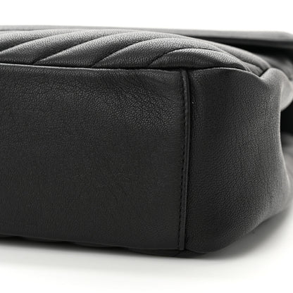 Saint Laurent Sheepskin Matelasse Chevron Monogram Large College Satchel Black 10 of 10