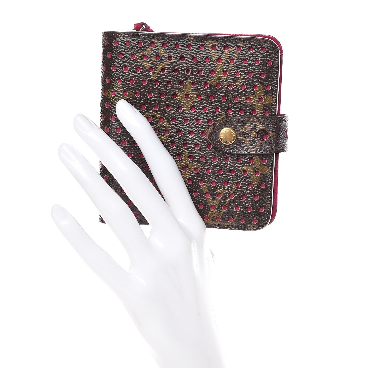 Louis Vuitton Monogram Perforated Compact Zipped Wallet Fuchsia 2 of 8