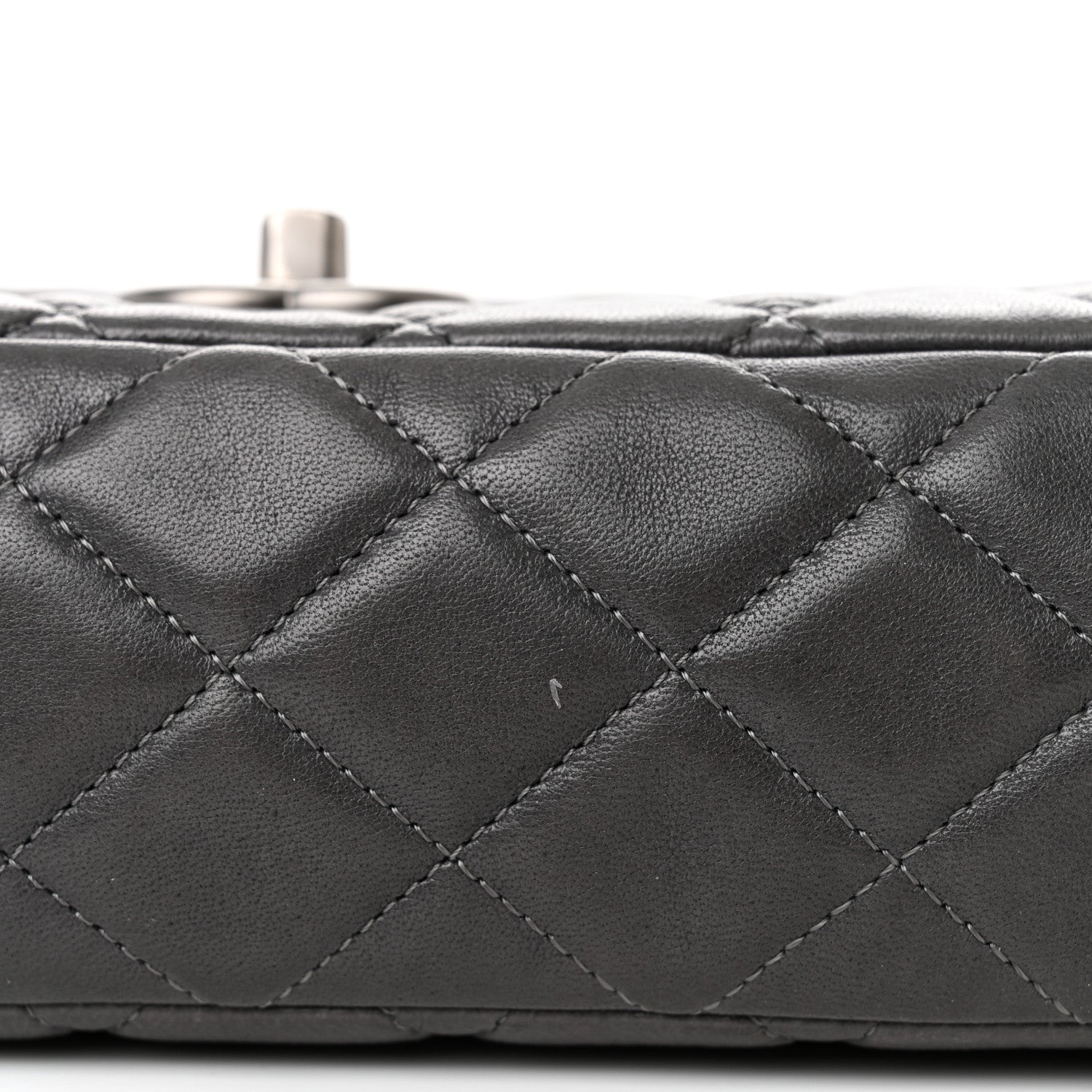 Chanel Lambskin Quilted Medium Double Flap Dark Grey 14 of 16
