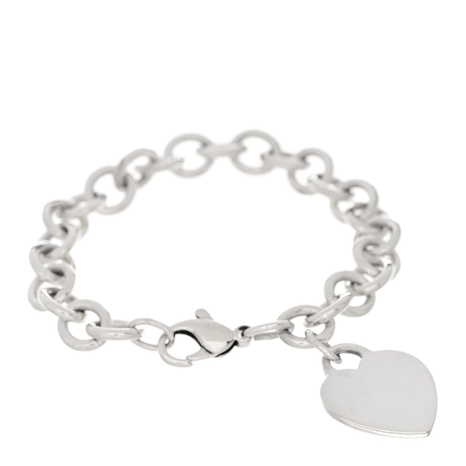 Tiffany Sterling Silver Heart Tag Charm Bracelet 1 of 3