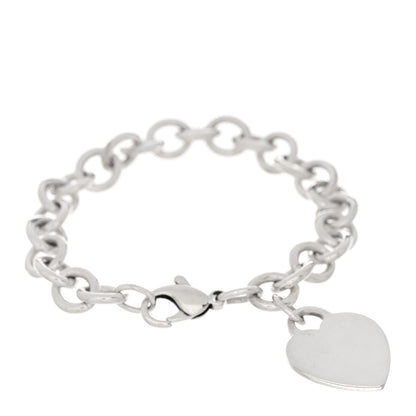 Tiffany Sterling Silver Heart Tag Charm Bracelet 1 of 3