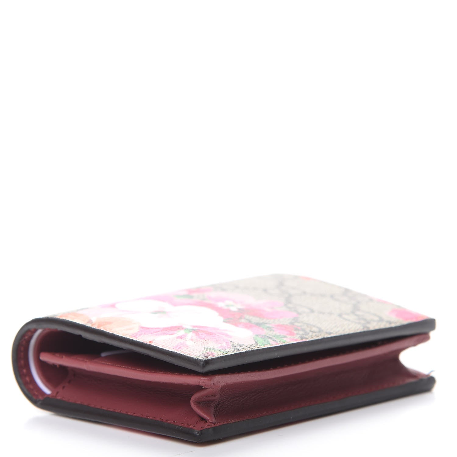 Gucci GG Supreme Monogram Blooms Card Case Beige Multicolor Dry Rose 4 of 9