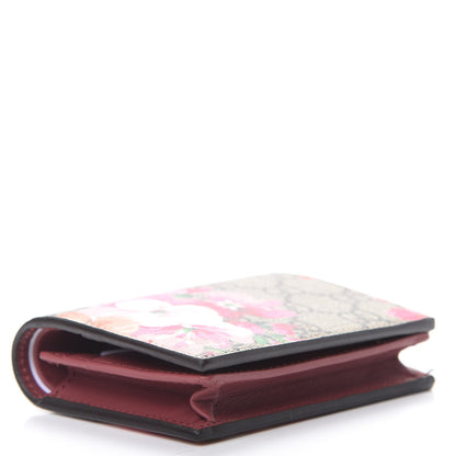 Gucci GG Supreme Monogram Blooms Card Case Beige Multicolor Dry Rose 4 of 9