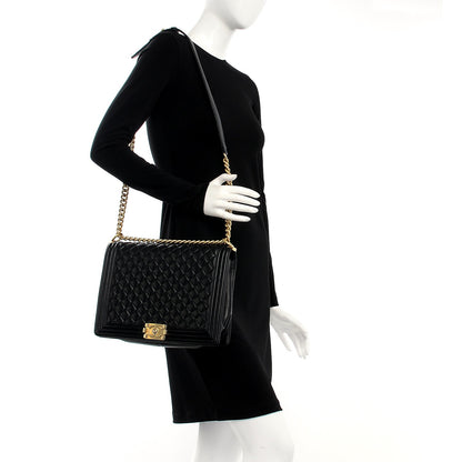 Chanel Lambskin Quilted Large Boy Flap Black 2 of 8