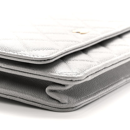 Chanel Caviar Quilted Wallet On Chain WOC Grey 10 of 12