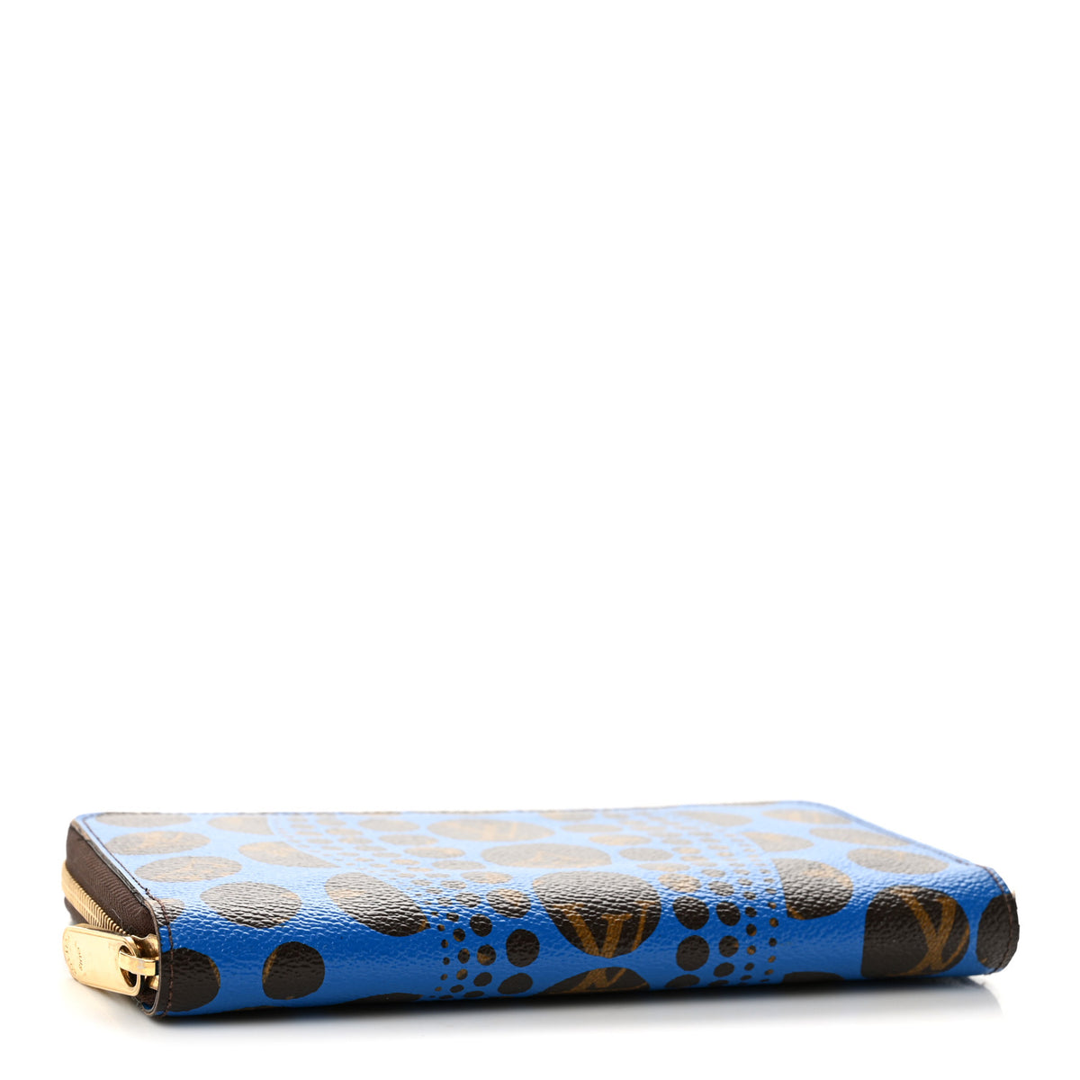 Louis Vuitton Monogram Kusama Pumpkin Dots Zippy Wallet Blue 4 of 10