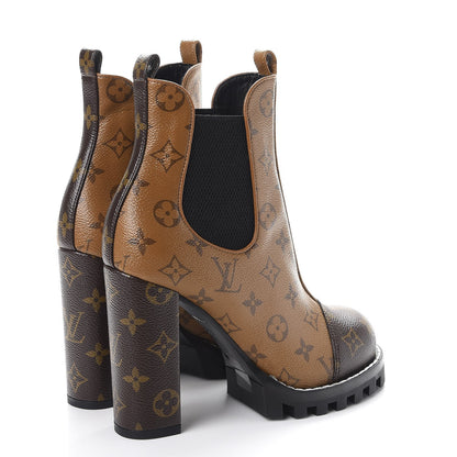 Louis Vuitton Patent Reverse Monogram Star Trail Chelsea Ankle Boots 38.5 4 of 9