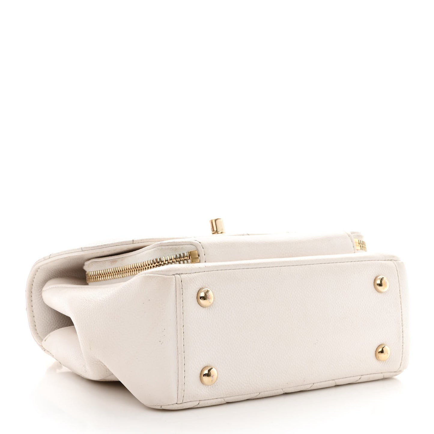 Caviar Quilted Small Business Affinity Flap White