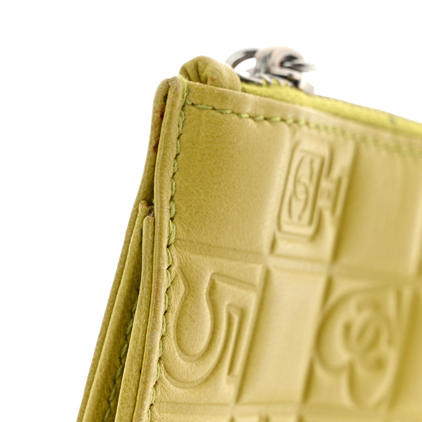 Lambskin Precious Symbols Pochette Chartreuse