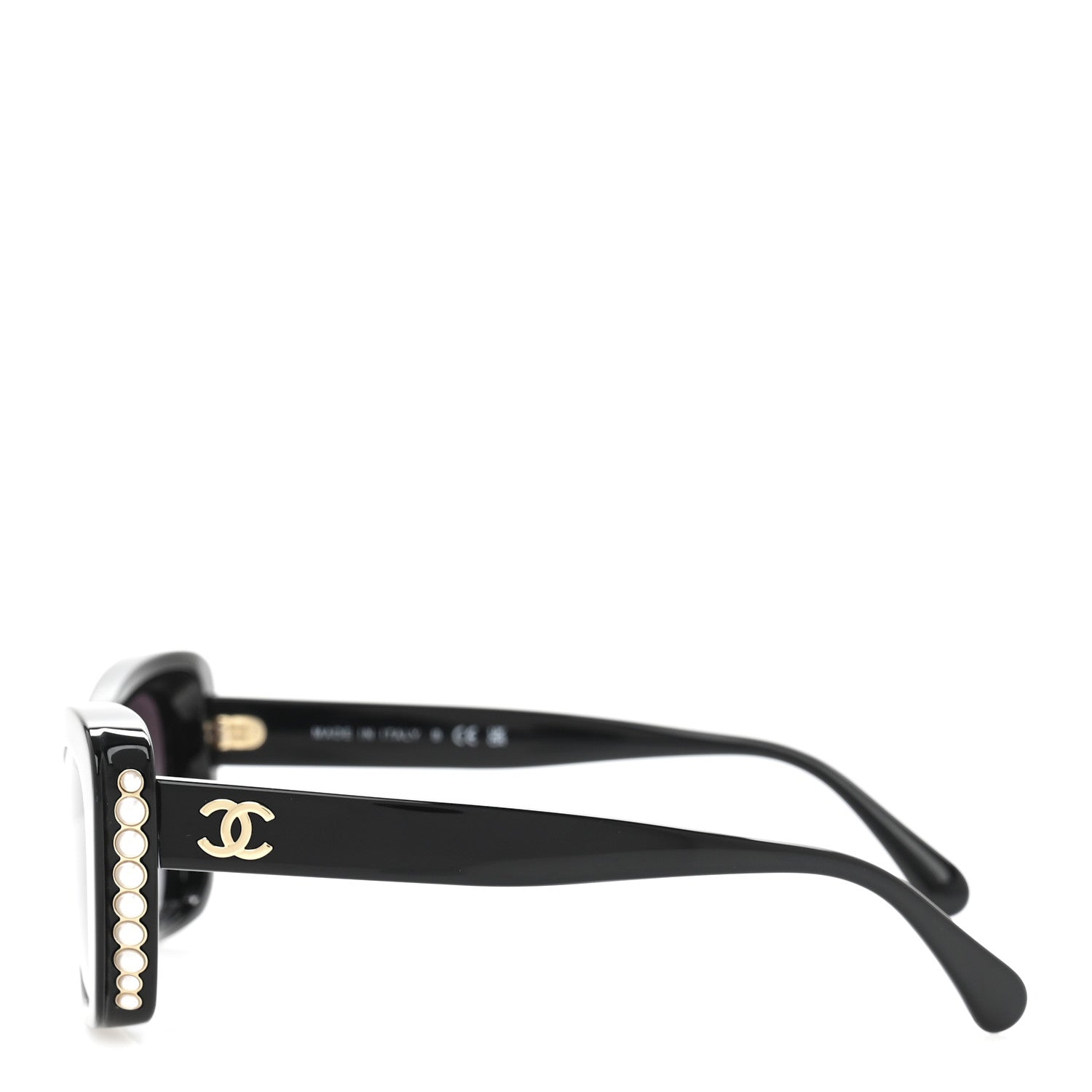 Chanel Acetate Pearl Cat Eye CC Sunglasses 5481-H Black 3 of 8