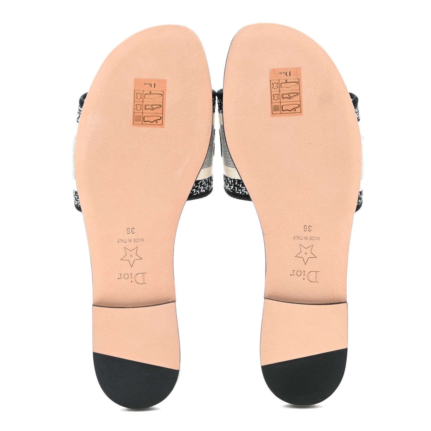Christian Dior Canvas Brocart Embroidered Dway Mules Slide Sandals 36 Canard 5 of 9