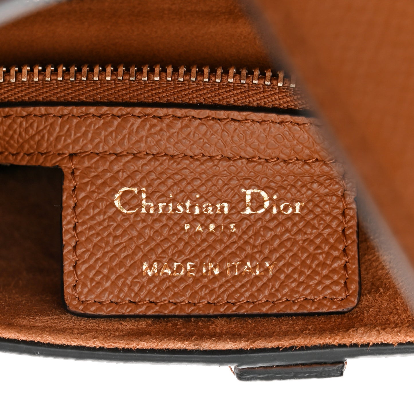 Grained Calfskin Saddle Bag Camello